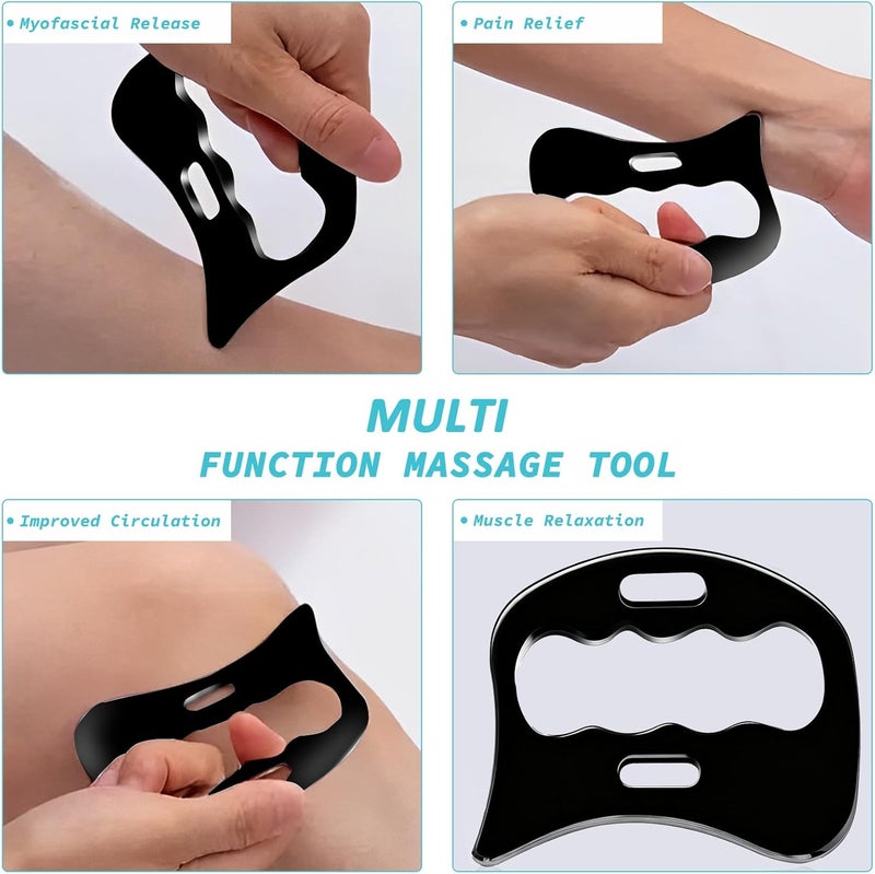 AICNLY Stainless Steel Gua Sha Muscle Scraper Tool, Myofascial Scraping Tools for Physical, Lymphatic Drainage Massager, Soft Tissue Massage Tool - Image 3